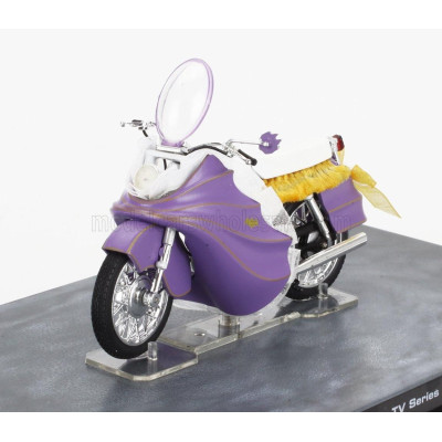 EDICOLA BATMAN BATGIRL MOTORCYCLE - BATMAN TV SERIES - PURPLE YELLOW 1/43