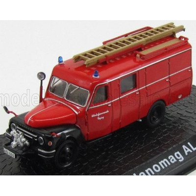 EDICOLA HANOMAG LF8 AL 28 TRUCK WERKSFEUERWEHR TOGING FIRE ENGINE 1958 - RED BLACK 1/72