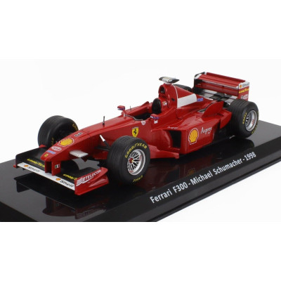 EDICOLA FERRARI F1  F300 N 3 SEASON 1998 MICHAEL SCHUMACHER - CON VETRINA - WITH SHOWCASE - RED WHITE 1/24