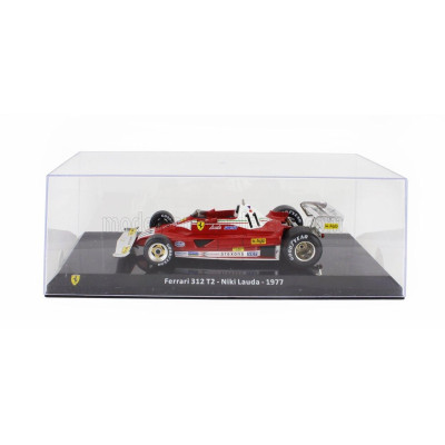EDICOLA FERRARI F1  312 T2 N 11 WORLD CHAMPION SEASON 1977 NIKI LAUDA - CON VETRINA - WITH SHOWCASE - RED 1/24