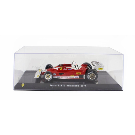 EDICOLA FERRARI F1  312 T2 N 11 WORLD CHAMPION SEASON 1977 NIKI LAUDA - CON VETRINA - WITH SHOWCASE - RED 1/24