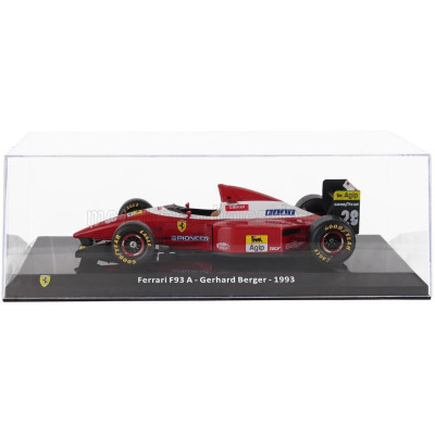 EDICOLA FERRARI F1  F93A N 28 SEASON 1993 GERHARD BERGER - CON VETRINA - WITH SHOWCASE - RED WHITE 1/24
