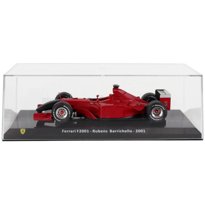 EDICOLA FERRARI F1  F2001 N 2 2nd ITALY MONZA GP 2001 RUBENS BARRICHELLO - CON VETRINA - WITH SHOWCASE - RED WHITE BLACK 1/24