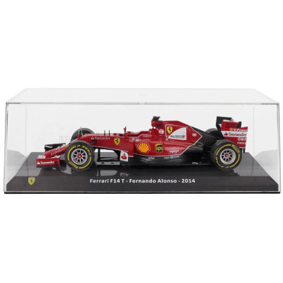 EDICOLA FERRARI F1  F14-T N 14 SEASON 2014 FERNANDO ALONSO - CON VETRINA - WITH SHOWCASE - RED BLACK WHITE 1/24