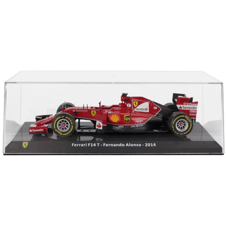 EDICOLA FERRARI F1  F14-T N 14 SEASON 2014 FERNANDO ALONSO - CON VETRINA - WITH SHOWCASE - RED BLACK WHITE 1/24