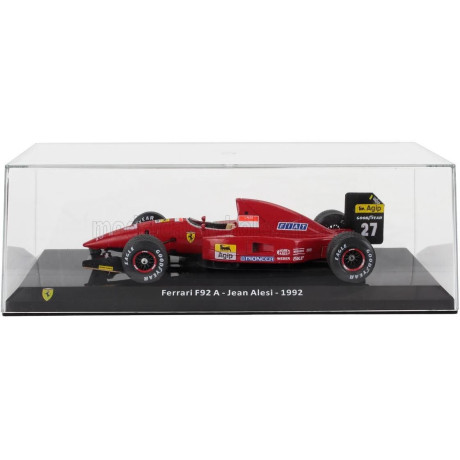 EDICOLA FERRARI F1  F92A TEAM SCUDERIA FERRARI SPA N 27 SEASON 1992 JEAN ALESI - CON VETRINA - WITH SHOWCASE - RED BLACK 1/24