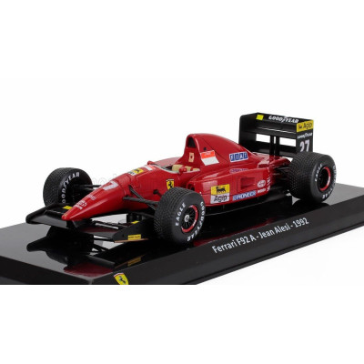 EDICOLA FERRARI F1  F92A TEAM SCUDERIA FERRARI SPA N 27 SEASON 1992 JEAN ALESI - CON VETRINA - WITH SHOWCASE - RED BLACK 1/24