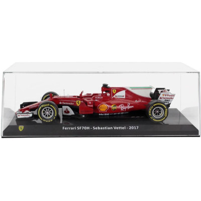 EDICOLA FERRARI F1  SF70H N 5 SEASON 2017 SEBASTIAN VETTEL - CON VETRINA - WITH SHOWCASE - RED WHITE 1/24
