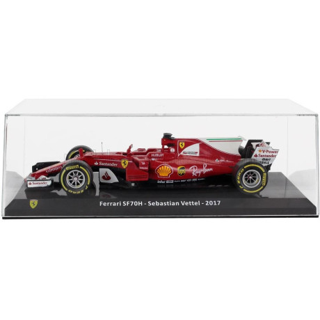 EDICOLA FERRARI F1  SF70H N 5 SEASON 2017 SEBASTIAN VETTEL - CON VETRINA - WITH SHOWCASE - RED WHITE 1/24