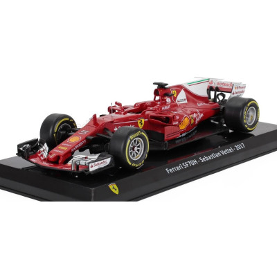EDICOLA FERRARI F1  SF70H N 5 SEASON 2017 SEBASTIAN VETTEL - CON VETRINA - WITH SHOWCASE - RED WHITE 1/24