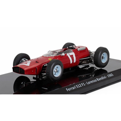 EDICOLA FERRARI F1  512 N 17 SEASON 1965 LORENZO BANDINI - CON VETRINA - WITH SHOWCASE - RED 1/24