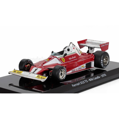 EDICOLA FERRARI F1  312T2 N 1 SEASON 1976 NIKI LAUDA - CON VETRINA - WITH SHOWCASE - RED WHITE SILVER 1/24