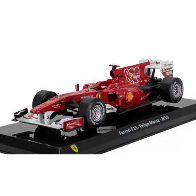 EDICOLA FERRARI F1  F10 N 7 (800th GP) TURKISH GP 2010 FELIPE MASSA - CON VETRINA - WITH SHOWCASE - F-1 RED MET WHITE 1/24