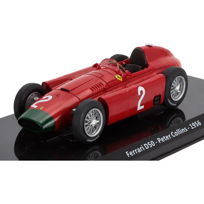 EDICOLA FERRARI F1  LANCIA D50 N 2 SEASON 1956 PETER COLLINS - CON VETRINA - WITH SHOWCASE - RED 1/24