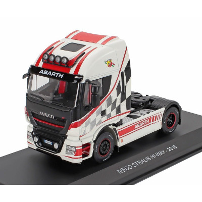 EDICOLA IVECO FIAT STRALIS E5 HI-WAY TRACTOR TRUCK ABARTH 2-ASSI 2016 - WHITE RED BLACK 1/43