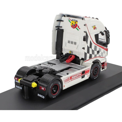 EDICOLA IVECO FIAT STRALIS E5 HI-WAY TRACTOR TRUCK ABARTH 2-ASSI 2016 - WHITE RED BLACK 1/43