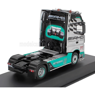 EDICOLA MERCEDES BENZ ACTROS MP4 1851 TRUCK N 77 TEAM MERCEDES-AMG PETRONAS F1 FORMULA ONE 2-ASSI 2012 - SILVER BLACK GREEN 1/43