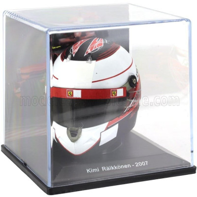 EDICOLA HELMET F1  CASCO HELMET KIMI RAIKKONEN F2007 TEAM FERRARI WORLD CHAMPION SEASON 2007 - BLACK WHITE RED 1/5