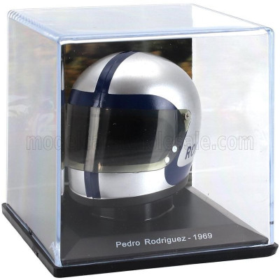 EDICOLA HELMET F1  CASCO HELMET PEDRO RODRIGUEZ TEAM SCUDERIA FERRARI SEFAC 312 SEASON 1969 - SILVER 1/5