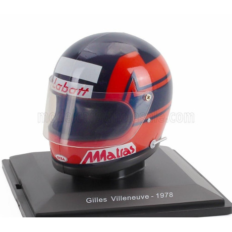 EDICOLA HELMET F1  CASCO HELMET GILLES VILLENEUVE TEAM SCUDERIA FERRARI SEFAC 312T3 SEASON 1978 - RED BLACK 1/5