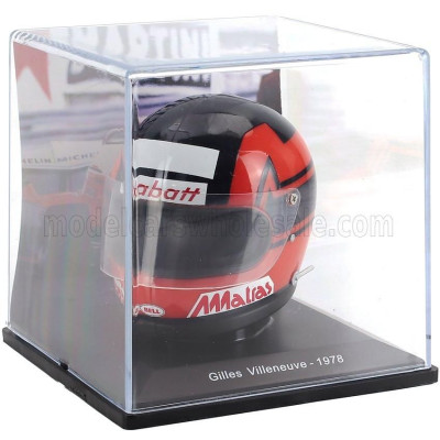 EDICOLA HELMET F1  CASCO HELMET GILLES VILLENEUVE TEAM SCUDERIA FERRARI SEFAC 312T3 SEASON 1978 - RED BLACK 1/5