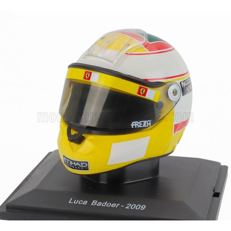 EDICOLA HELMET F1  CASCO HELMET LUCA BADOER TEAM SCUDERIA FERRARI F60 SEASON 2009 - WHITE YELLOW 1/5