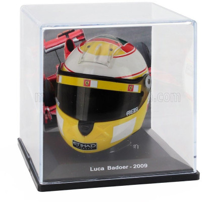 EDICOLA HELMET F1  CASCO HELMET LUCA BADOER TEAM SCUDERIA FERRARI F60 SEASON 2009 - WHITE YELLOW 1/5