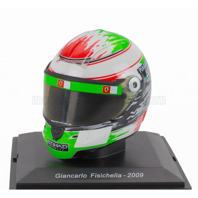 EDICOLA HELMET F1  CASCO HELMET GIANCARLO FISICHELLA TEAM SCUDERIA FERRARI F60 SEASON 2009 - WHITE GREEN RED 1/5