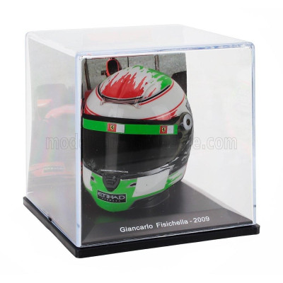 EDICOLA HELMET F1  CASCO HELMET GIANCARLO FISICHELLA TEAM SCUDERIA FERRARI F60 SEASON 2009 - WHITE GREEN RED 1/5