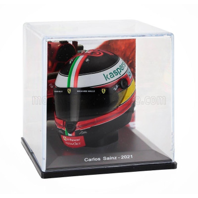 EDICOLA HELMET F1  CASCO HELMET CARLOS SAINZ TEAM SCUDERIA FERRARI MISSION WINNOW SF21 6th MONZA ITALY GP 2021 - BLACK RED YELLO