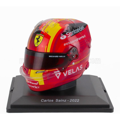 EDICOLA HELMET F1  CASCO HELMET CARLOS SAINZ TEAM SCUDERIA FERRARI SF-25 4th SPAIN GP 2022 - RED YELLOW BLACK 1/5