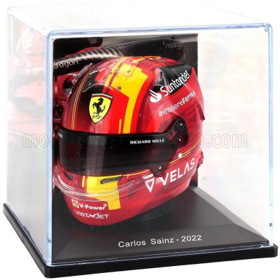 EDICOLA HELMET F1  CASCO HELMET CARLOS SAINZ TEAM SCUDERIA FERRARI SF-25 4th SPAIN GP 2022 - RED YELLOW BLACK 1/5