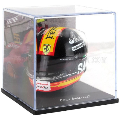 EDICOLA HELMET F1  CASCO HELMET CARLOS SAINZ TEAM SCUDERIA FERRARI SF-23 3rd MONZA ITALY GP 2023 - BLACK RED 1/5