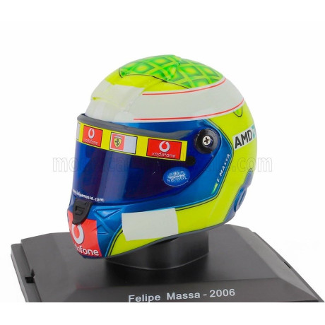 EDICOLA HELMET F1  CASCO HELMET FELIPE MASSA TEAM SCUDERIA FERRARI 248 SEASON 2006 - YELLOW BLUE WHITE 1/5