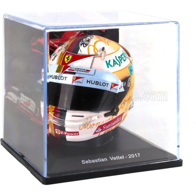 EDICOLA HELMET F1  CASCO HELMET SEBASTIAN VETTEL TEAM SCUDERIA FERRARI SF70H WINNER MONACO GP 2017 - YELLOW WHITE 1/5