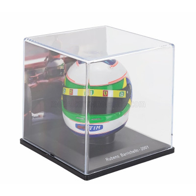 EDICOLA HELMET F1  CASCO HELMET RUBENS BARRICHELLO TEAM FERRARI F2001 SEASON 2001 - WHITE GREEN 1/5