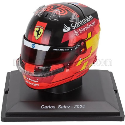 EDICOLA HELMET F1  CASCO HELMET CARLOS SAINZ TEAM SCUDERIA FERRARI SF-24 SEASON 2024 - RED YELLOW 1/5