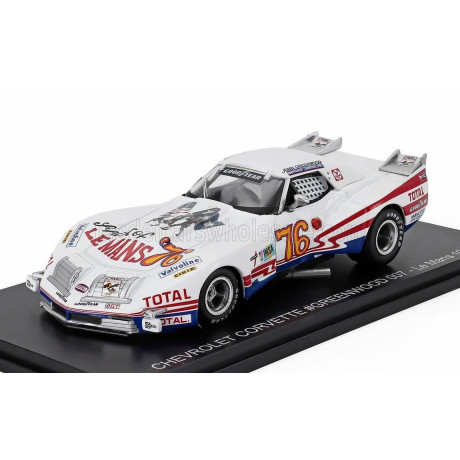 EDICOLA CHEVROLET CORVETTE STINGRAY 7.0L V8 COUPE TEAM IMSA CAMEL N 76 24h LE MANS 1976 JOHN GREENWOOD - BERNARD DARNICHE - WHIT