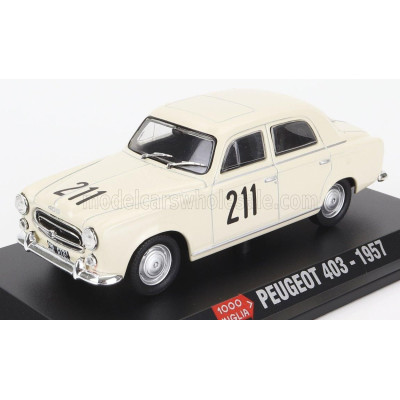 EDICOLA PEUGEOT 403 N 211 MILLE MIGLIA  1957 - WHITE 1/43