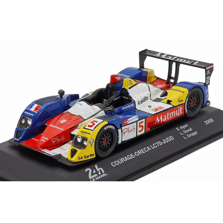 EDICOLA COURAGE LC70 JUDD 5.5L V10 TEAM ORECA MATMUT N 5 24h LE MANS 2008 SOHEIL AYARI - LOIC DUVAL - LAURENT GROPPI - BLUE WHIT