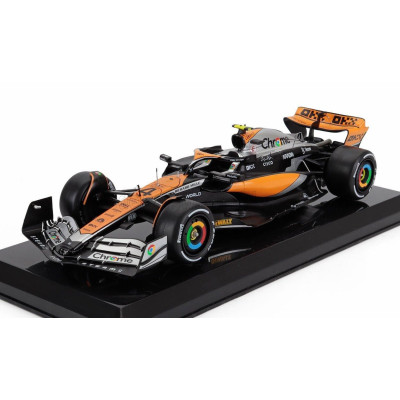 EDICOLA McLAREN F1  MCL60 TEAM McLAREN N 4 2nd BRITISH GP 2023 LANDO NORRIS - BLISTER BOX - ORANGE BLACK 1/24