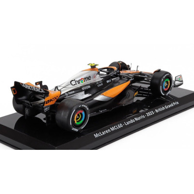 EDICOLA McLAREN F1  MCL60 TEAM McLAREN N 4 2nd BRITISH GP 2023 LANDO NORRIS - BLISTER BOX - ORANGE BLACK 1/24