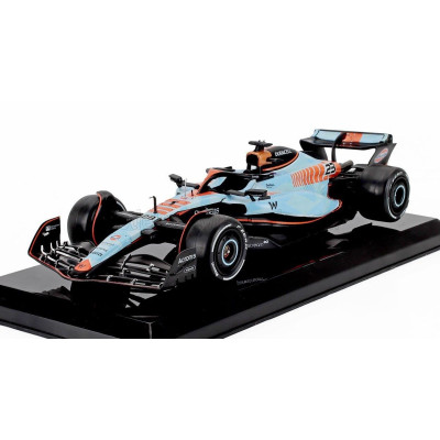 EDICOLA WILLIAMS F1  FW45 TEAM WILLIAMS RACING GULF N 23 SINGAPORE GP 2023 ALEXANDER ALBON - BLISTER BOX - LIGH BLUE 1/24