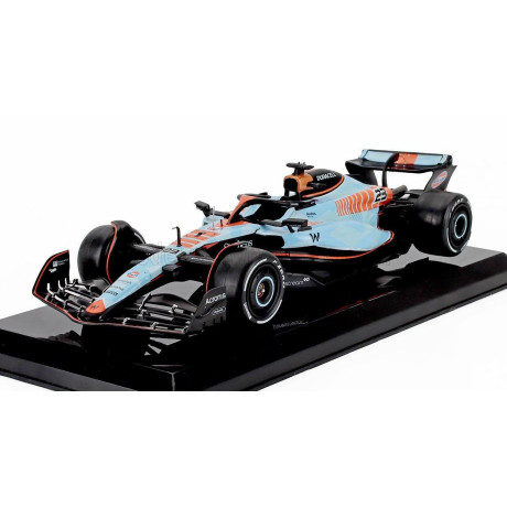 EDICOLA WILLIAMS F1  FW45 TEAM WILLIAMS RACING GULF N 23 SINGAPORE GP 2023 ALEXANDER ALBON - BLISTER BOX - LIGH BLUE 1/24