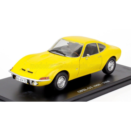 EDICOLA OPEL GT 1900 COUPE 1968 - CON VETRINA - WITH SHOWCASE - YELLOW 1/24