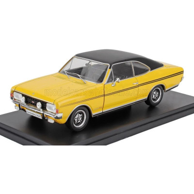 EDICOLA OPEL COMMODORE A GS/E COUPE 1970 - CON VETRINA - WITH SHOWCASE - YELLOW BLACK 1/24