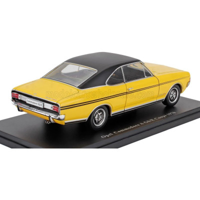 EDICOLA OPEL COMMODORE A GS/E COUPE 1970 - CON VETRINA - WITH SHOWCASE - YELLOW BLACK 1/24