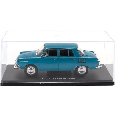 EDICOLA ŠKODA 1000MB 1969 - CON VETRINA - WITH SHOWCASE - LIGHT BLUE 1/24