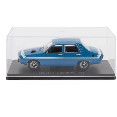 EDICOLA RENAULT R12 GORDINI 1972 - CON VETRINA - WITH SHOWCASE - LIGHT BLUE 1/24