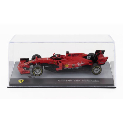 EDICOLA FERRARI F1  SF90 TEAM SCUDERIA FERRARI MISSION WINNOW N 16 SEASON 2019 CHARLES LECLERC - CON VETRINA - WITH SHOWCASE - R